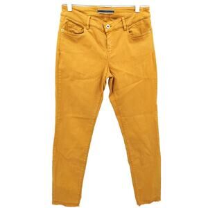 Massimo Dutti Women's Jeans Skinny fit Mid Rise Color Yellow